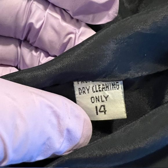 Perry Ellis Portfolio Womens Black Pure Wool Long Over Coat Trench Coat Size 14 - Picture 10 of 13